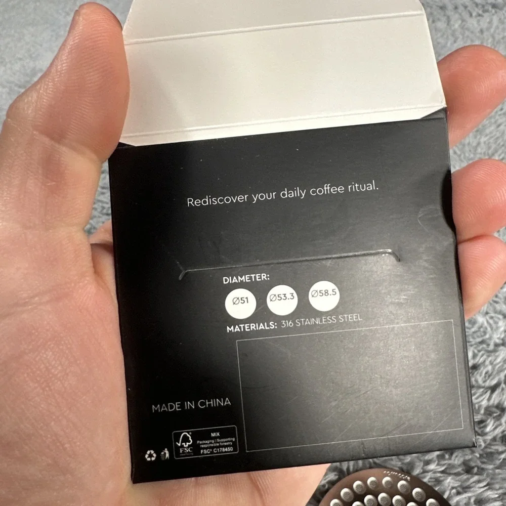Normcore 49mm Puck Screen, 0.8mm Thickness, Lower x 0.8mm, Silver